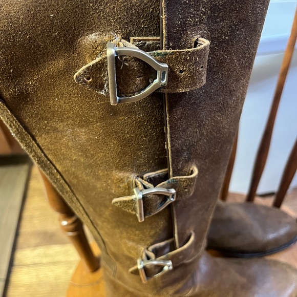 Lucchese Brown Leather Boots with Buckle - Picture 2 of 11